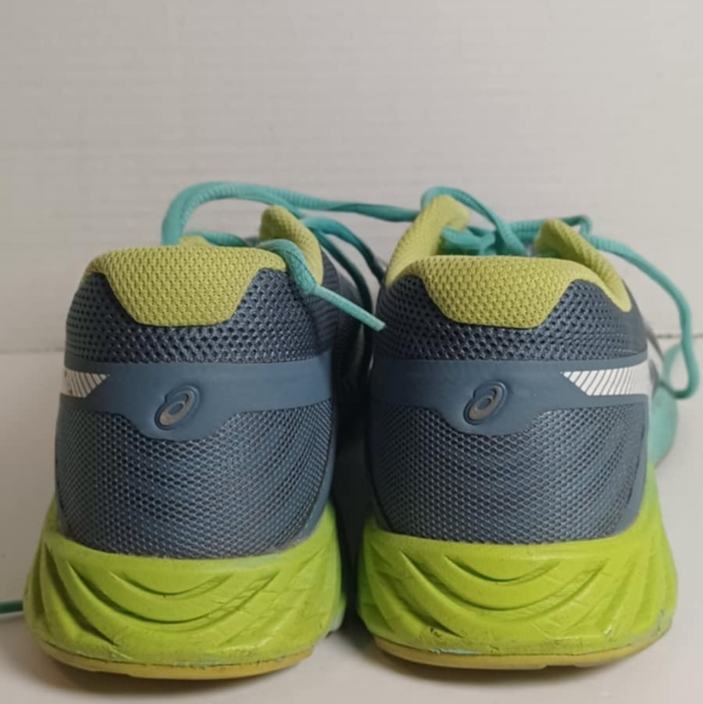 Asics Women’s FuzeX Lyte Athletic Running Shoes Blue/Green/Grey T670N Size‎ 10